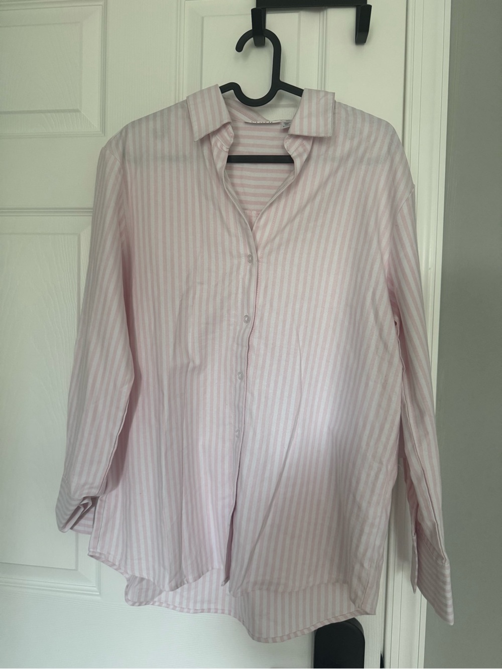 Light Pink Striped Button-Up Shirt 100% cotton